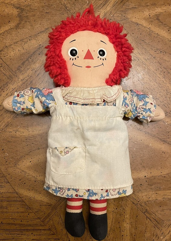 Raggedy Ann Vintage Knickerbocker Doll With I Love You Heart