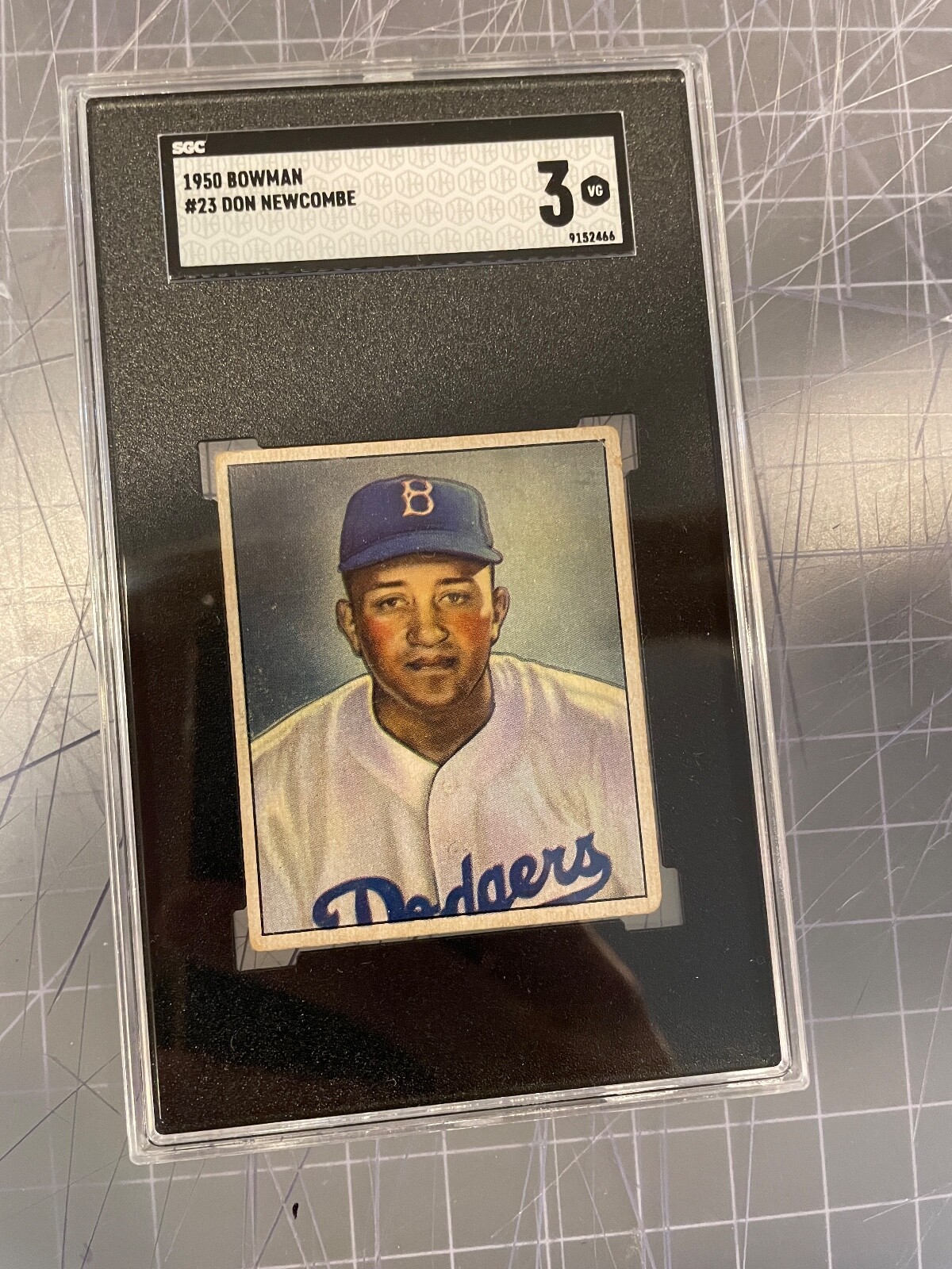 1950 BOWMAN #23 DON NEWCOMBE BROOKLYN DODGERS ROOKIE CARD SGC 3 VG