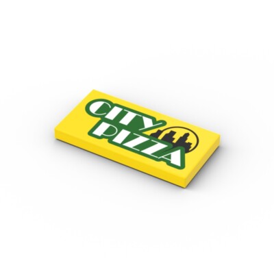 City Pizza Restaurant Sign   Custom printed original LEGO  brick tile /24116