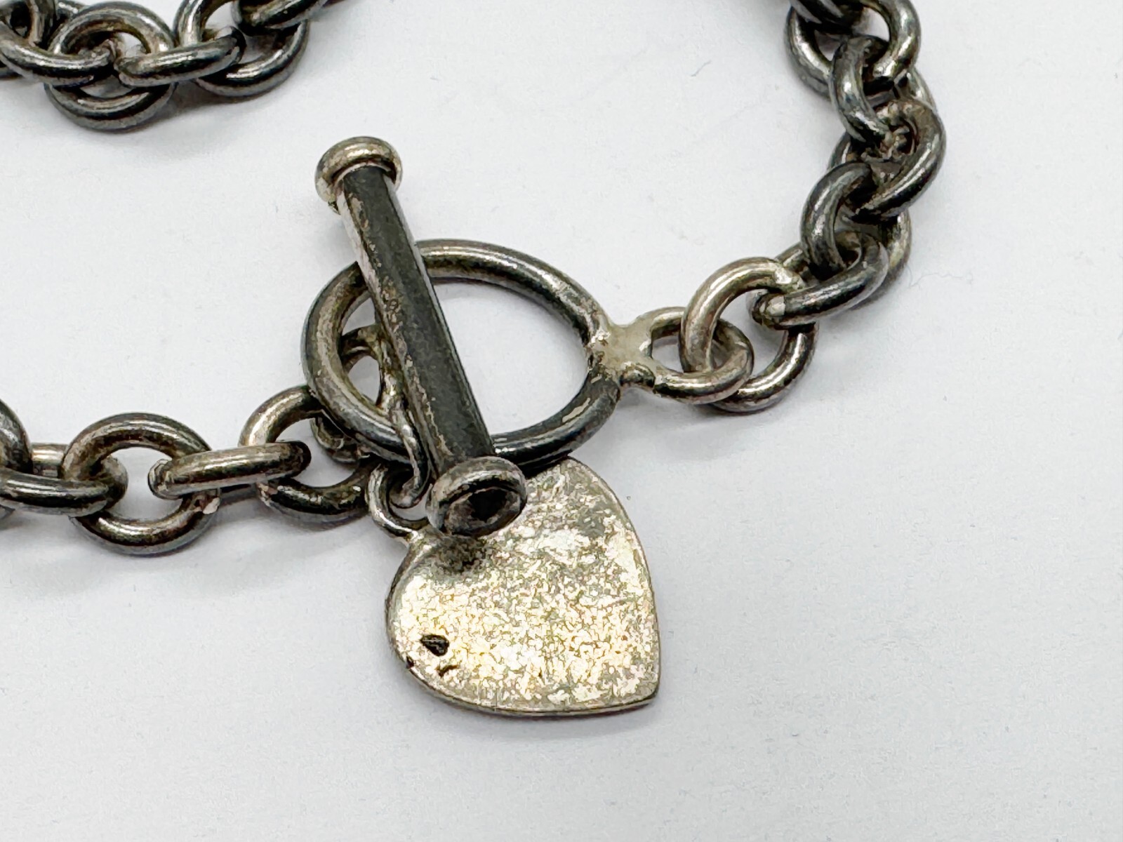 VINTAGE SOLID STERLING SILVER HOOP LOOP LOVE HEAR… - image 4