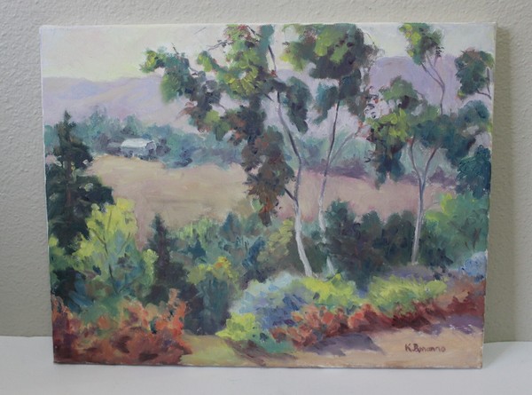 Original Oil Painting K Bagnano Signed California Landscape Plein Air Napa