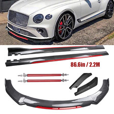 For Bentley Continental Front Bumper Lip Spoiler Side Skirt Carbon Fiber Bod K