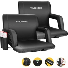 2x 24.5'' Stadium Seat Competition Bleacher Chair Cushion 6 Reclining Positions