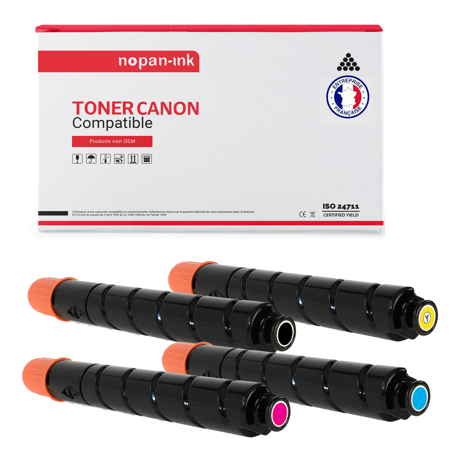 Toner CEXV29 noir et couleur compatible Canon lot de 4 NOPAN-INK