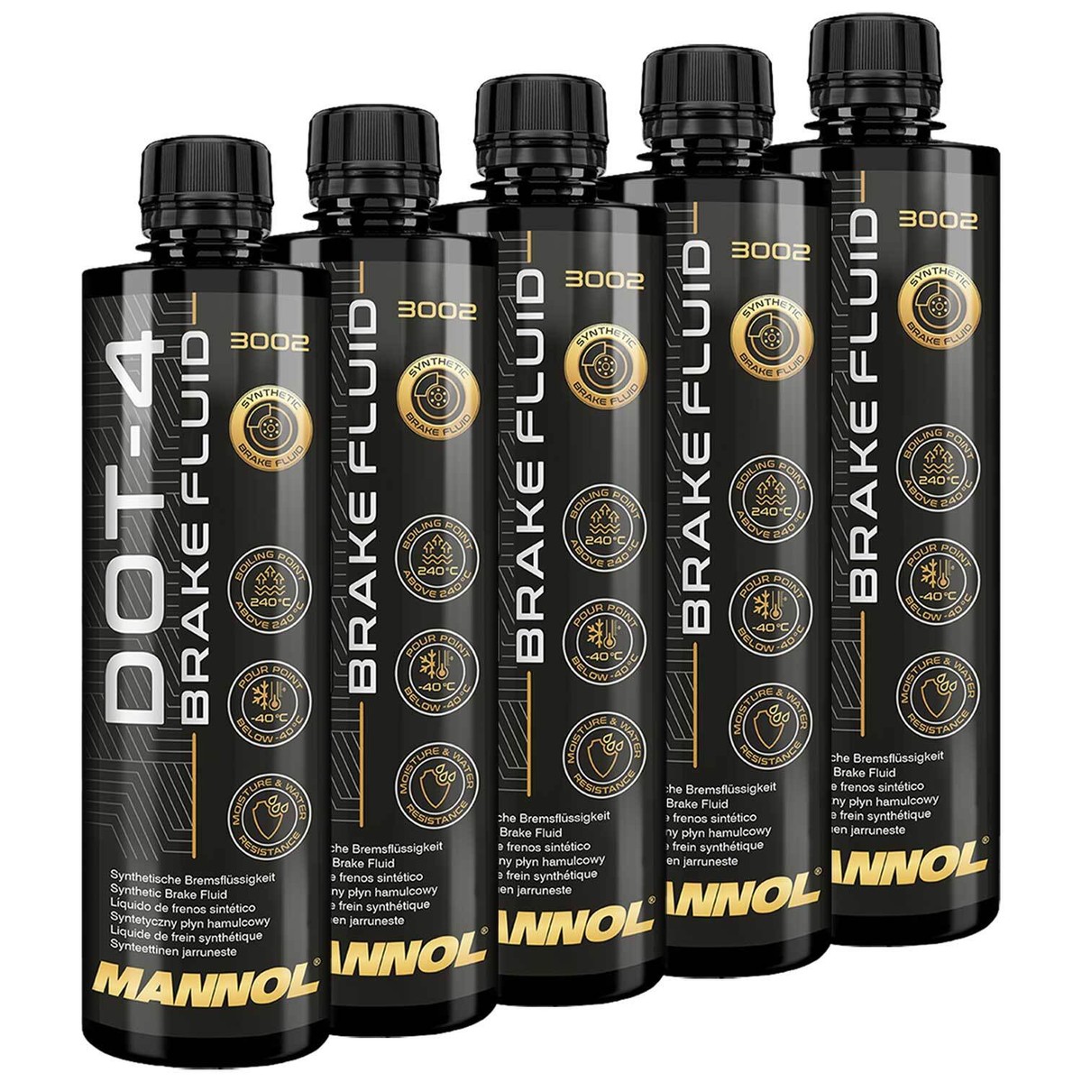 DOT4 Bremsflüssigkeit MANNOL J1703 5x 450 ml für Aprilia BMW