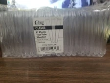 (100 TUBES) 5 5/8" 0.75 oz TEST TUBE SHOOTER CRYSTAL CLEAR POLYSTYRENE/USA SHIPS