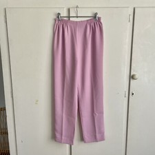 Vintage 90s Pink Pants Size 8 S High Rise Straight Leg Granny Chic