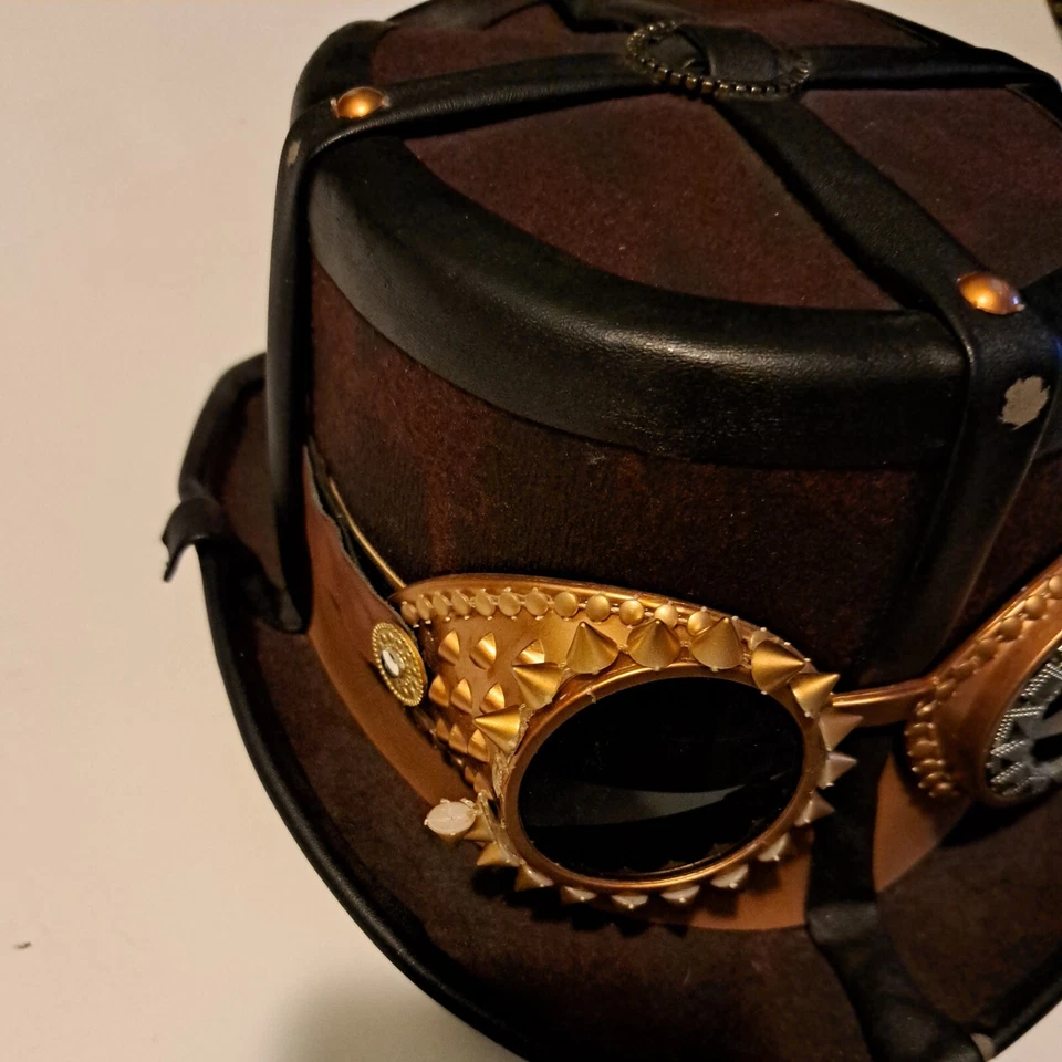 Sombrero Steampunk Científico Loco Disfraz Juegos con disfraces Fiesta Gafas Foto 3 de 4