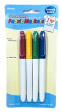 Allary Craft & Hobby Permanent Fabric Markers Primary Colors 4 Pack