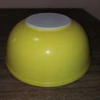 Vtg PYREX Primary Yellow #404 Lg Nesting Mixing Bowl 4QT Glass Oven Ware MCM