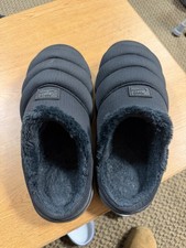 Black fur lined slippers