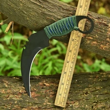 Tactical Hunting combat Karambit FIXED BLADE KNIFE EDC Camping Survival