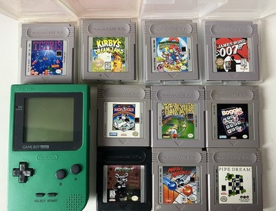 Nintendo Game Boy Pocket With 10 Games! All Tested & Working. MGB-001 - Green