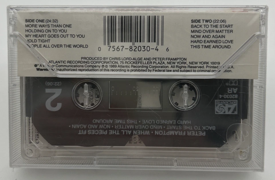 New / Sealed PETER FRAMPTON "When All The Pieces Fit" Cassette Tape 1989 Hype - Image 2 of 3