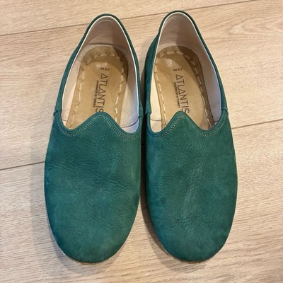Atlantis Handmade Shoes Men’s Green Nubucks Loafers Leather Barefoot Size 8.5 Men main image 3