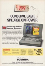 Vintage 1995 Toshiba Satellite T2110CS Print Ad Promo Ad