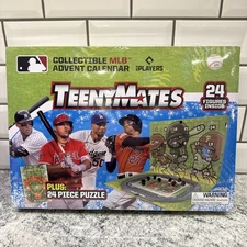 NEW 2024 TeenyMates Collectible MLB Advent Calendar 24 Figures Baseball Puzzle