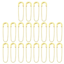 Large Safety Pins 80mm / 3.15 Inch Metal Safety Pins Clips Gold Tone, 20pcs
