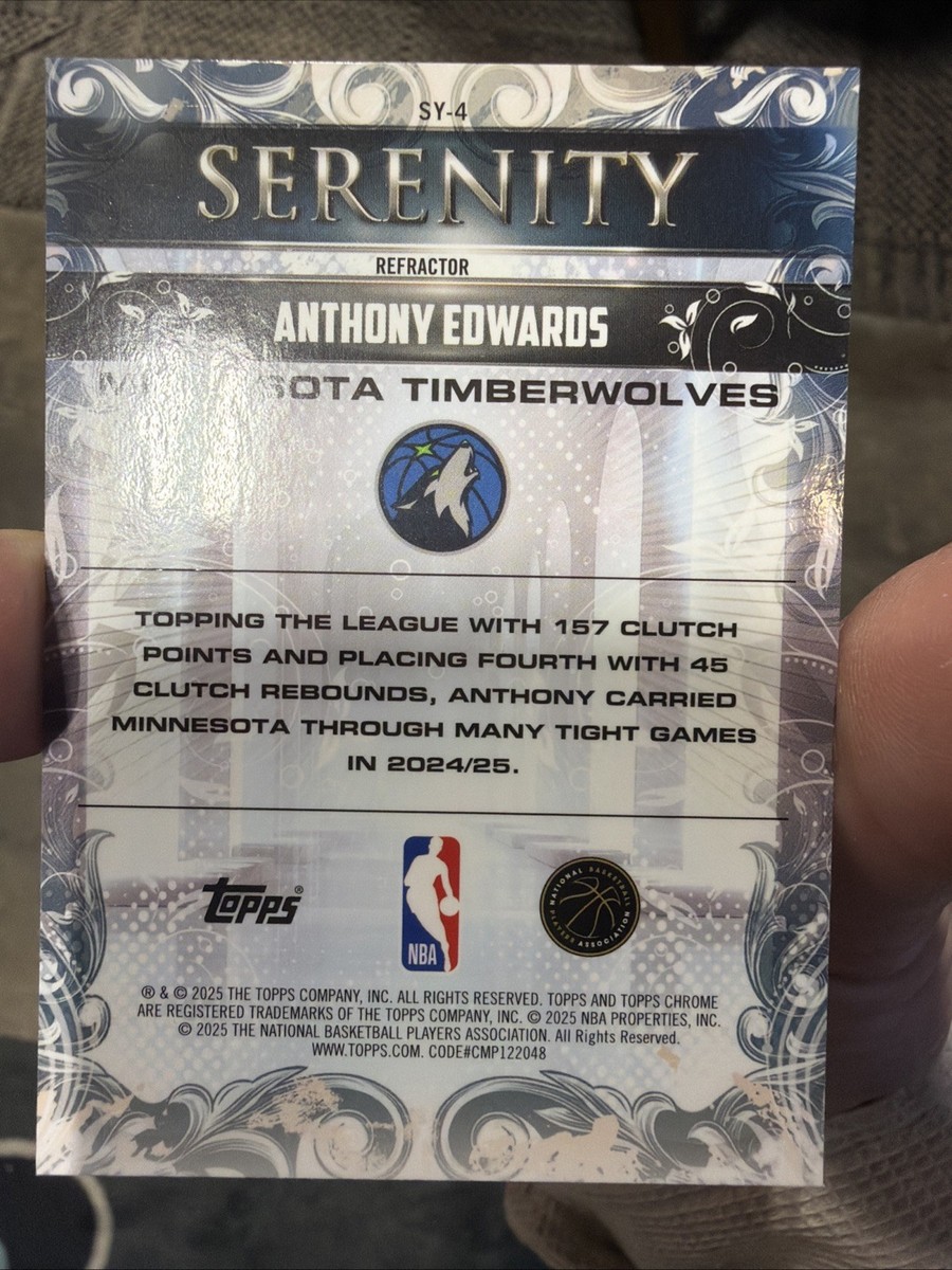 2025-26 Topps Chrome Basketball Serenity REFRACTOR Anthony Edwards