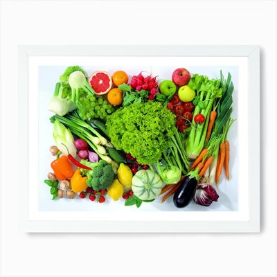 Frisches Obst und Gemüse Kunst Pri gerahmtes Wandbild Poster Leinwanddruck Bild