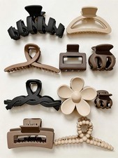 10pcs Matte Hair Claw Clips Solid Color Large Clips For Thick Long Hair