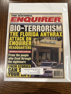 2001 October 30 National Enquirer Bio-Terrorism Anthrax Attack 911 Terror Bg/Brd