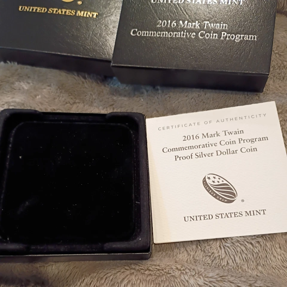 2016-P $1 Proof Mark Twain Commemorative Silver Dollar Coin W/Mint Box & COA. #2 - Image 4 of 4