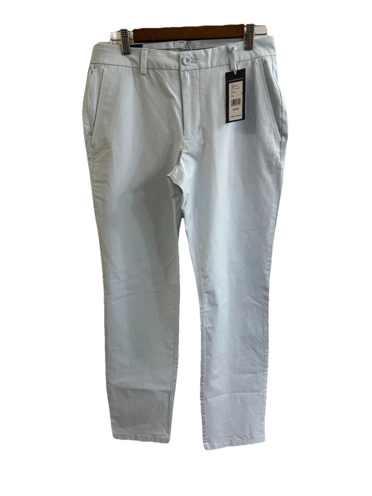 NEW MENS VINEYARD VINES ON THE GO OTG ICE WATER BLUE PERFORMANCE PANTS 31X29.5
