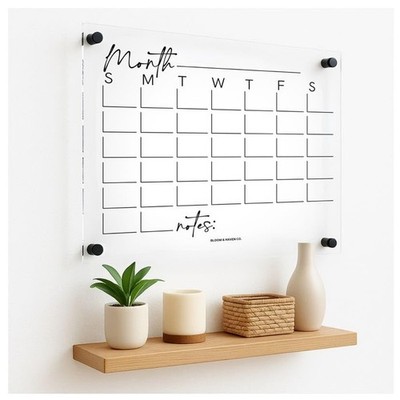 Premium Acrylic Calendar for Wall (16.75  x 13.25  x 1/4 ) Acr