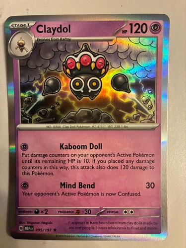 Claydol 095/197 R Obsidian Flames Pokemon Holo NM