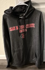 San Diego State Aztecs Hooded Sweatshirt XL Gray Black 100% Polyester Hoodie