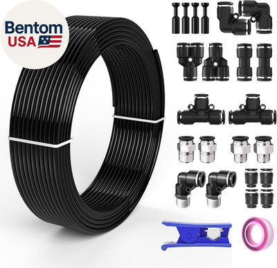 1/4 Dot Air Line,1/4 Inch OD Air Hose Kit,Airline Tubing Repair Kit Compressor T