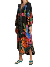 NWT Farm Rio Black Cool Leopards Eng Maxi Dress Sz M Retail $275