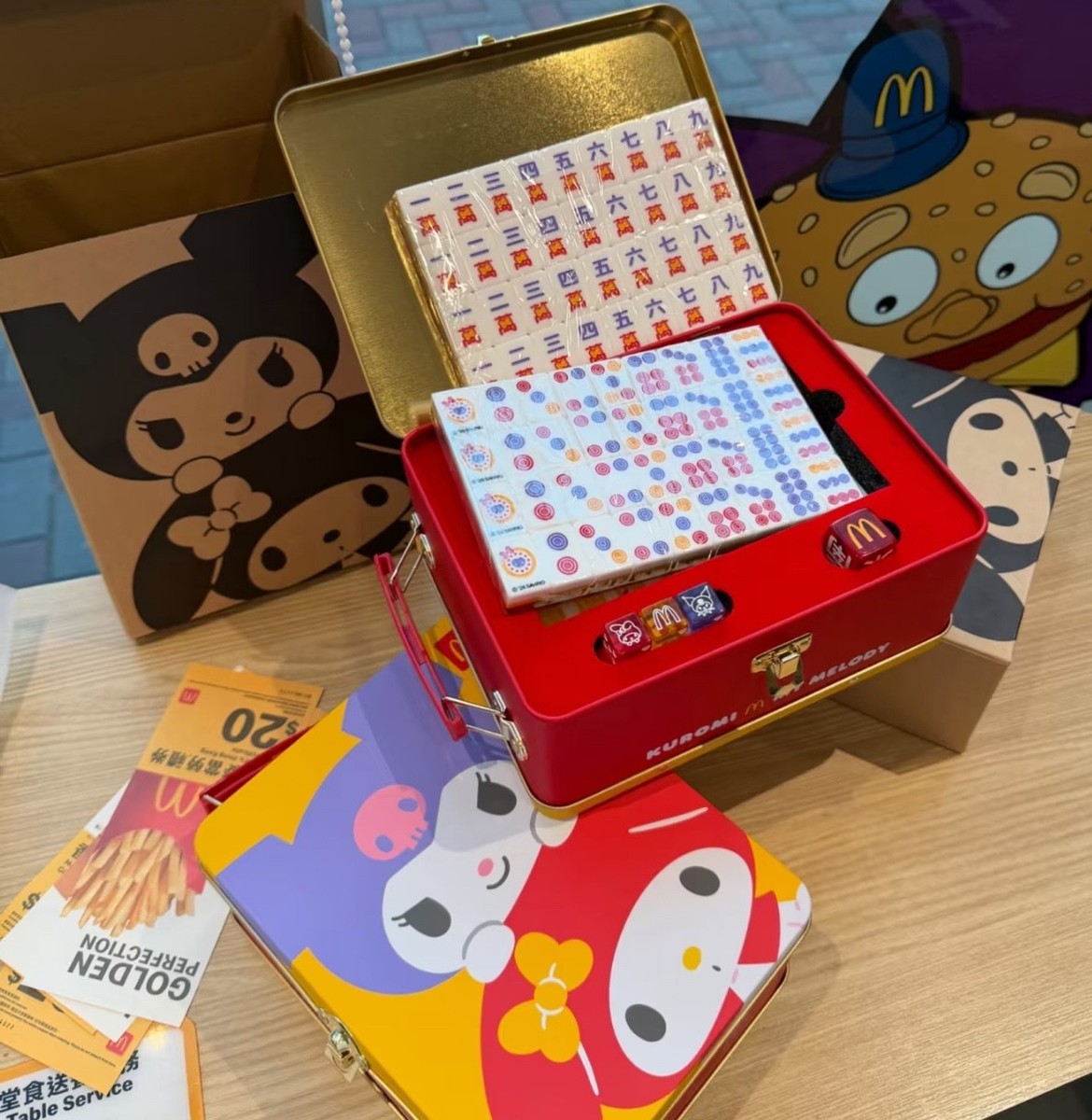 2026 New Kuromi X Melody McDonald's Crystal Portable Mini Mahjong