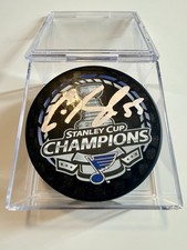 Colton Parayko Signed St Louis Blues 2019 Stanley Cup Champions Puck Case Auto