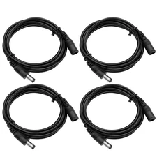 DC Power Extension Cable 5.5mm x 2.1mm 12V Adapter Cord 1M Black 4 PCS