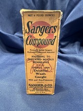 Antique Sanger’s Compound Bottle w/ Original Box – Long Island City, NY