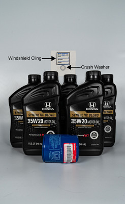 Honda OEM 5-20 Synthetic Blend Oil and 15400-PLM-A02 Filter Change Kit