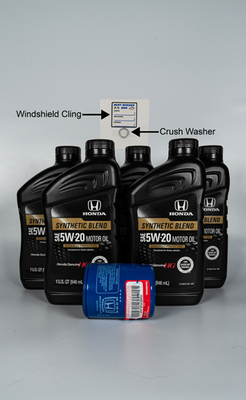 #ad Honda OEM 5 20 Synthetic Blend Oil and OEM Filter Change it Kit $60.00