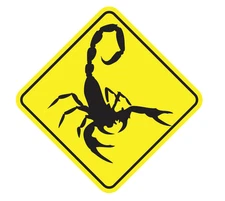 Scorpion Yield Sign Vinyl Decal Car Truck Cell Phone Laptop Yield Sign Decal