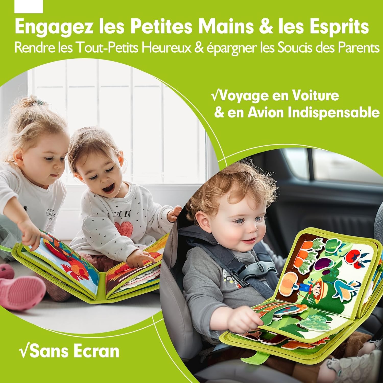 Jouet bébé 1 an planche d'apprentissage hahahaland 6 couches pour la motricité fine