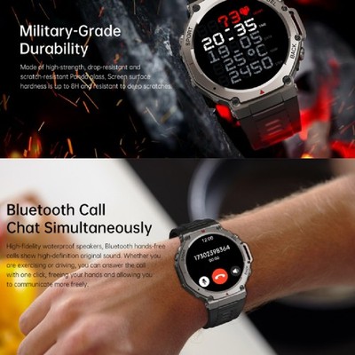 AMOLED Rugged Smartwatch Bluetooth Call | Titanium Alloy Case | Sports Outdoor W