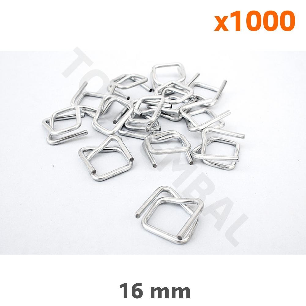 Boucle métallique 16mm pour feuillard évitant la rupture du cerclage