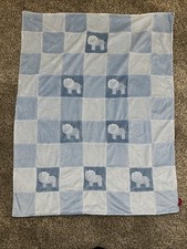 Amy Coe Limited Edition Blue Lion Patchwork Plush Velboa Baby Blanket