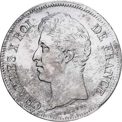 France, Charles X, 5 Francs, 1829, Rouen, Argent, TB+, Gadoury:644, KM:728.2 - Photo 1/2