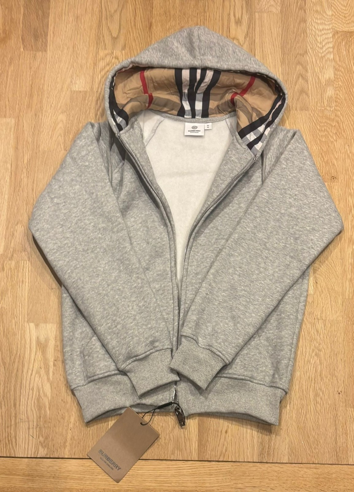 Men’s Grey Burberry Zip Up Hoodie