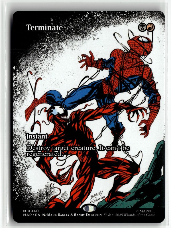 Terminate 0040 Borderless Spider Man MTG Magic The Gathering Card NM