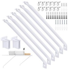 6 Pack 12 Inch Wire Shelf Brackets Set with Anchors and Screws