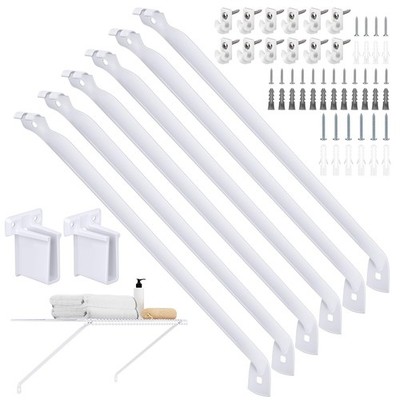 6 Pack 12 Inch Wire Shelf Brackets Set with Anchors and Screws
