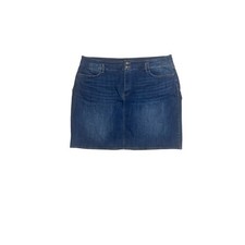 NYDJ Denim Skirt 22W Blue High Rise Lift Tuck Stretch Plus Size